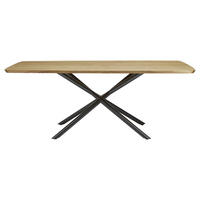 ESSTISCH Wildeiche massiv Wildeiche  - Wildeiche/Schwarz, KONVENTIONELL, Holz/Metall (200/100/76cm) - Musterring