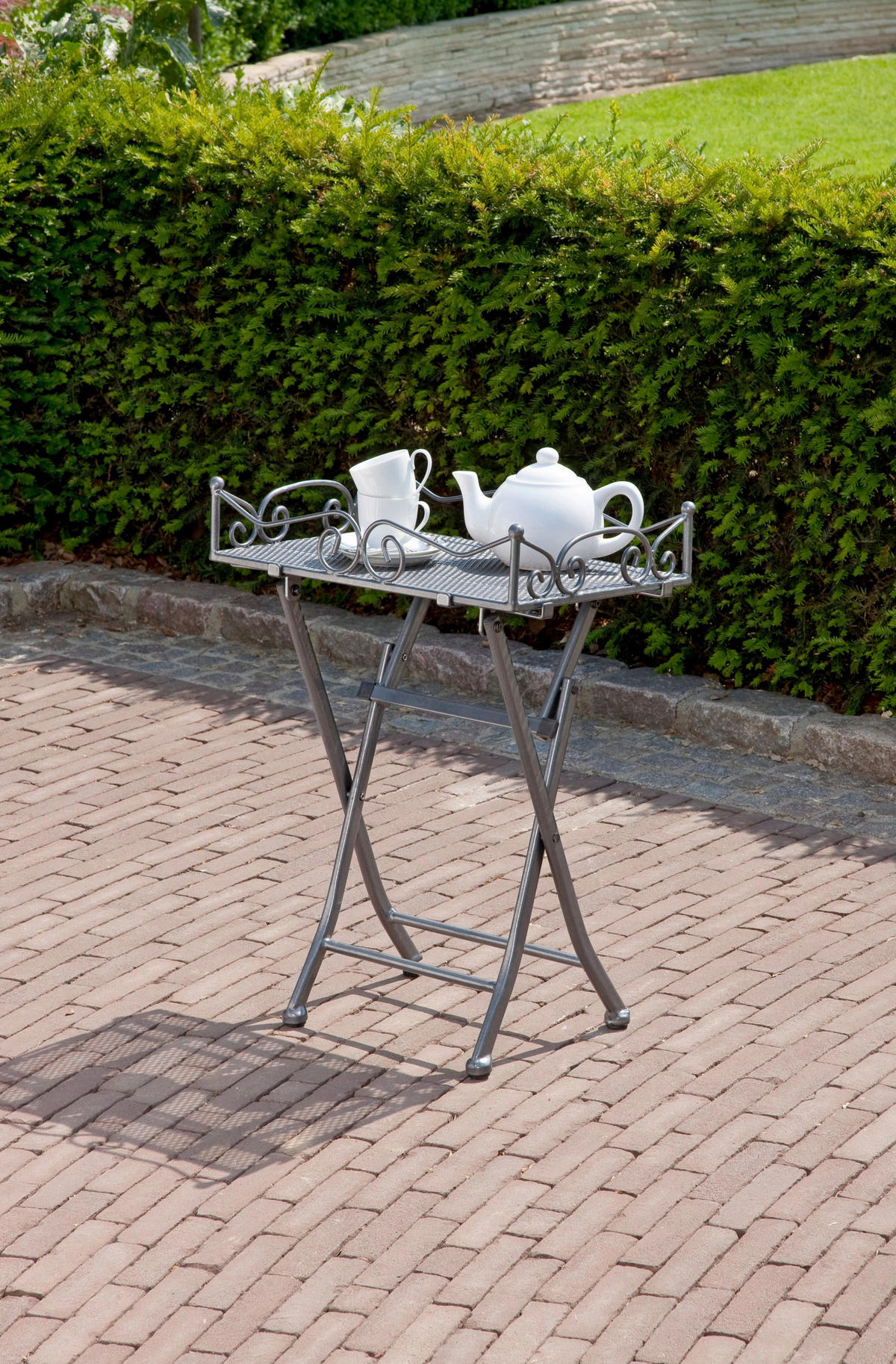 GARTENBEISTELLTISCH 51/36/69 cm  - Grau, Basics, Metall (51/36/69cm) - Gardenson