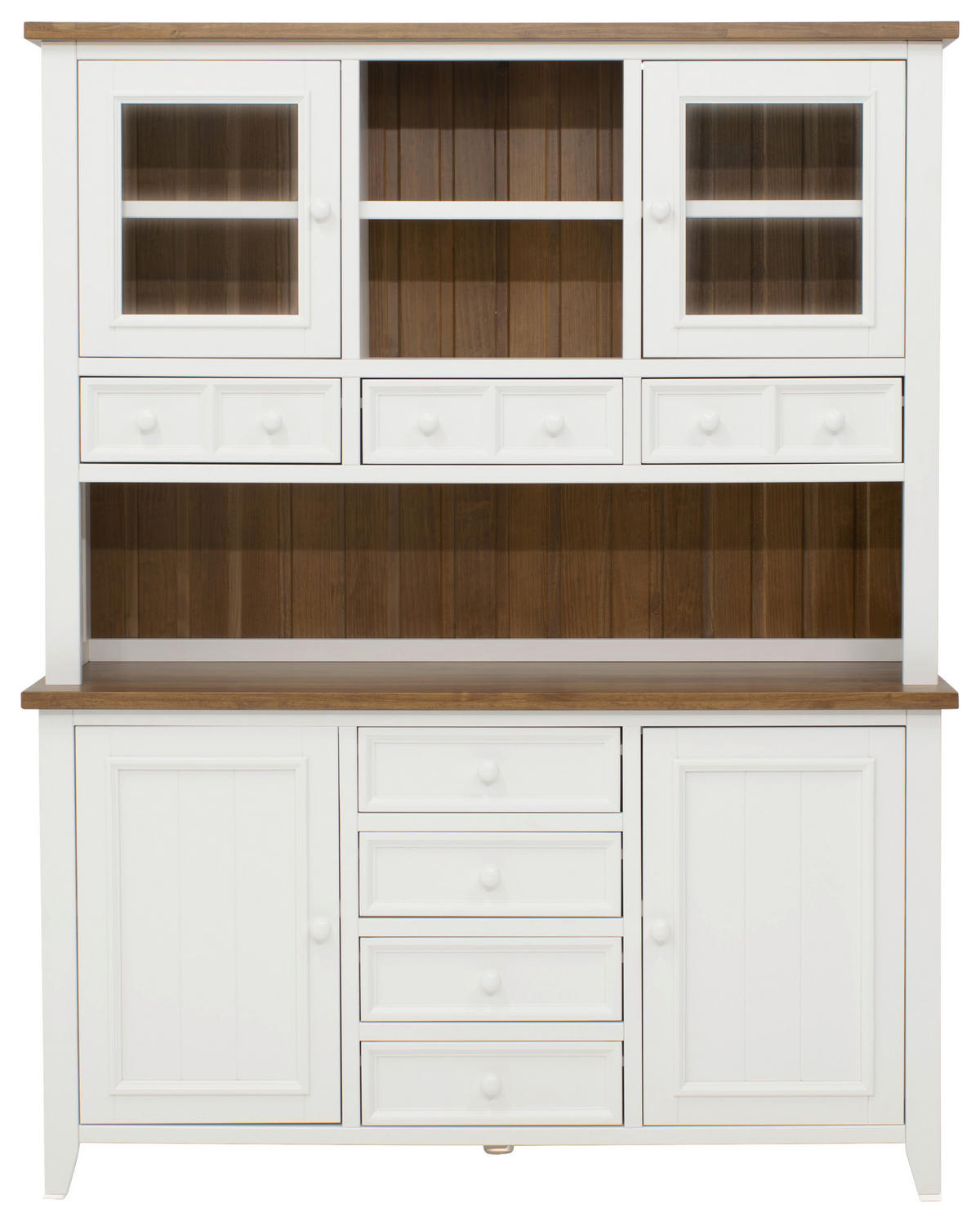 BUFFET 159/200/40 cm  in Weiß, Eiche dunkel  - Eiche dunkel/Weiß, MODERN, Glas/Holz (159/200/40cm) - MID.YOU
