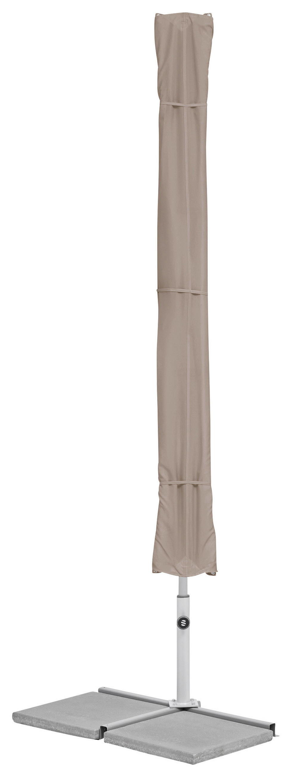 SONNENSCHIRM  - Platinfarben/Taupe, KONVENTIONELL, Metall (195/140cm) - Suncomfort by Glatz