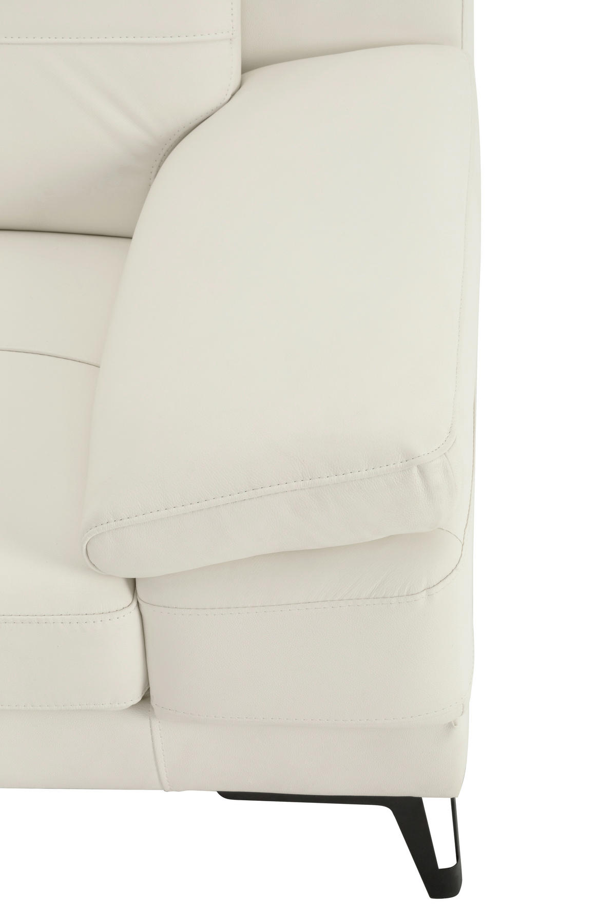 ECKSOFA Weiß Echtleder  - Schwarz/Weiß, MODERN, Leder/Metall (224/287cm) - MID.YOU