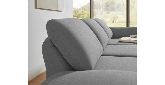 ECKSOFA  in Flachgewebe Hellgrau  255-365/175-224 cm  - Hellgrau/Schwarz, Design, Textil/Metall (255-365/175-224cm) - Dieter Knoll