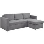 ECKSOFA in Webstoff Grau  - Schwarz/Grau, KONVENTIONELL, Kunststoff/Textil (230/155cm) - Carryhome