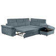 ECKSOFA Blau Flachgewebe  - Blau/Schwarz, KONVENTIONELL, Kunststoff/Textil (280/235cm) - Carryhome