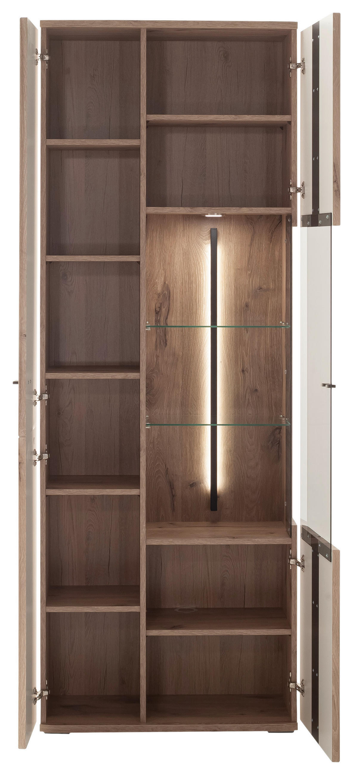 VITRINE Anthrazit, Eichefarben  75/207/38 cm  - Eichefarben/Anthrazit, Konventionell, Glas/Holzwerkstoff (75/207/38cm) - Cantus