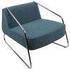 DESIGNSESSEL in Webstoff Blau  - Chromfarben/Blau, MODERN, Textil/Metall (62/85/65cm) - Livetastic