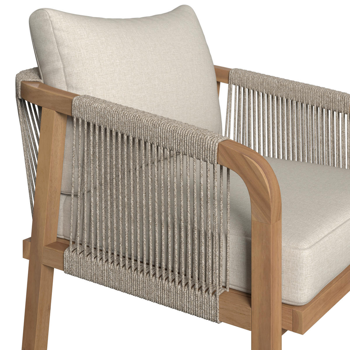 LOUNGEGARNITUR   203,5/69/79,5 cm Akazie massiv  - Beige/Akaziefarben, Natur, Holz (203,5/69/79,5cm) - Ambia Garden