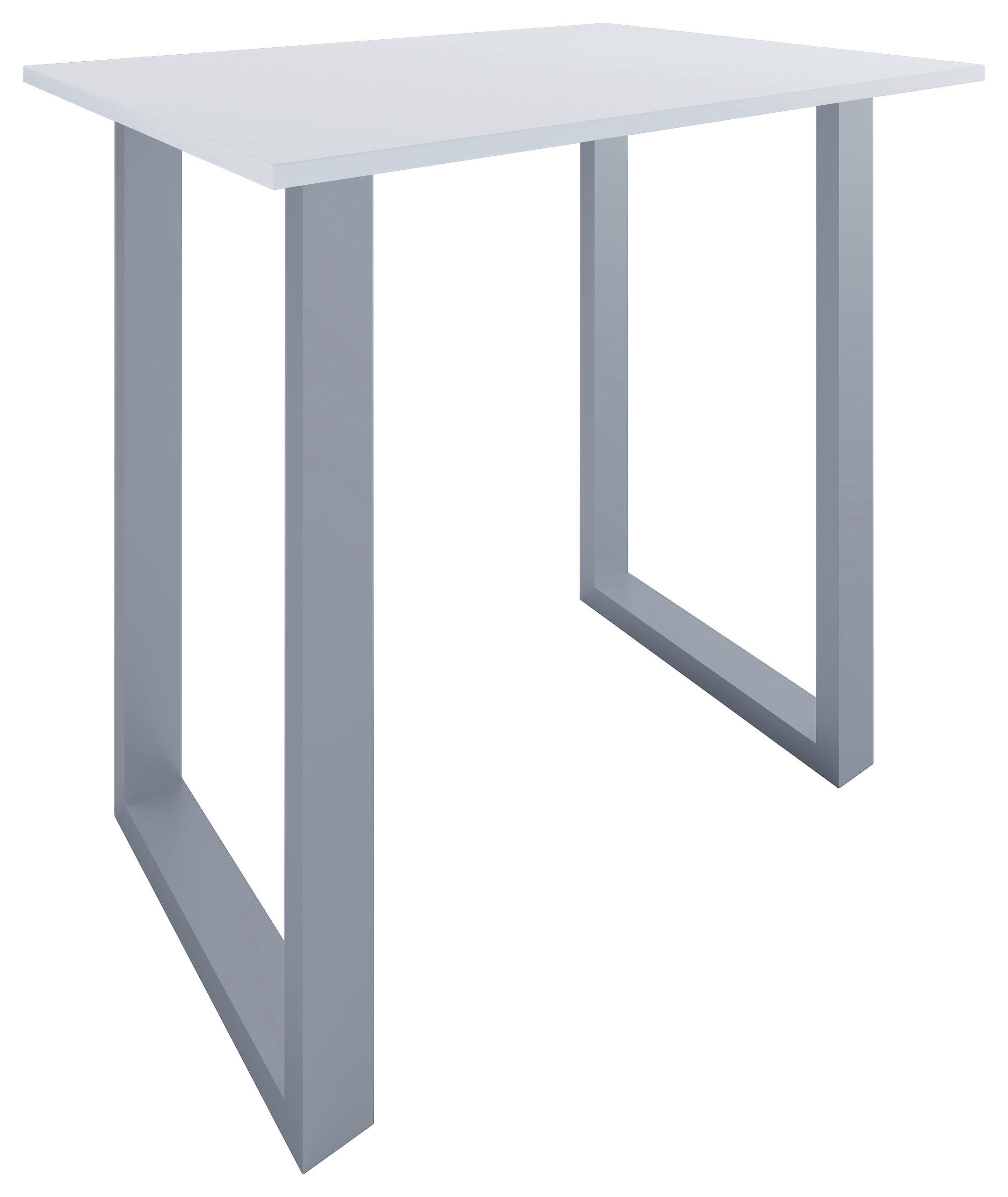 BARTISCH in Metall, Holzwerkstoff 110/102/80 cm   - Silberfarben/Weiß, KONVENTIONELL, Holzwerkstoff/Metall (110/102/80cm)