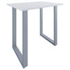 BARTISCH in Holzwerkstoff, Metall 110/102/80 cm   - Weiss/Silberfarben, Konventionell, Holzwerkstoff/Metall (110/102/80cm)