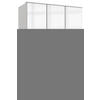 KLEIDERSCHRANK in Weiss Hochglanz, Weiss  - Weiss Hochglanz/Chromfarben, Basics, Holzwerkstoff (135/199/58cm) - MID.YOU
