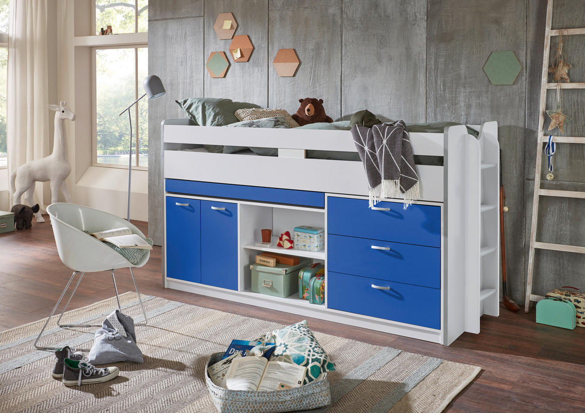SREDNJE VISOKI KREVET  bijela   - bijela, Moderno, drvni materijal (90/200cm) - Livetastic