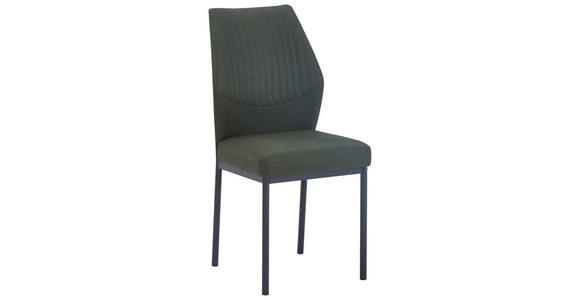 STUHL  in Eisen Leinenoptik Metall, Textil  - Schwarz/Grün, MODERN, Textil/Metall (46/98/58,5cm) - Carryhome