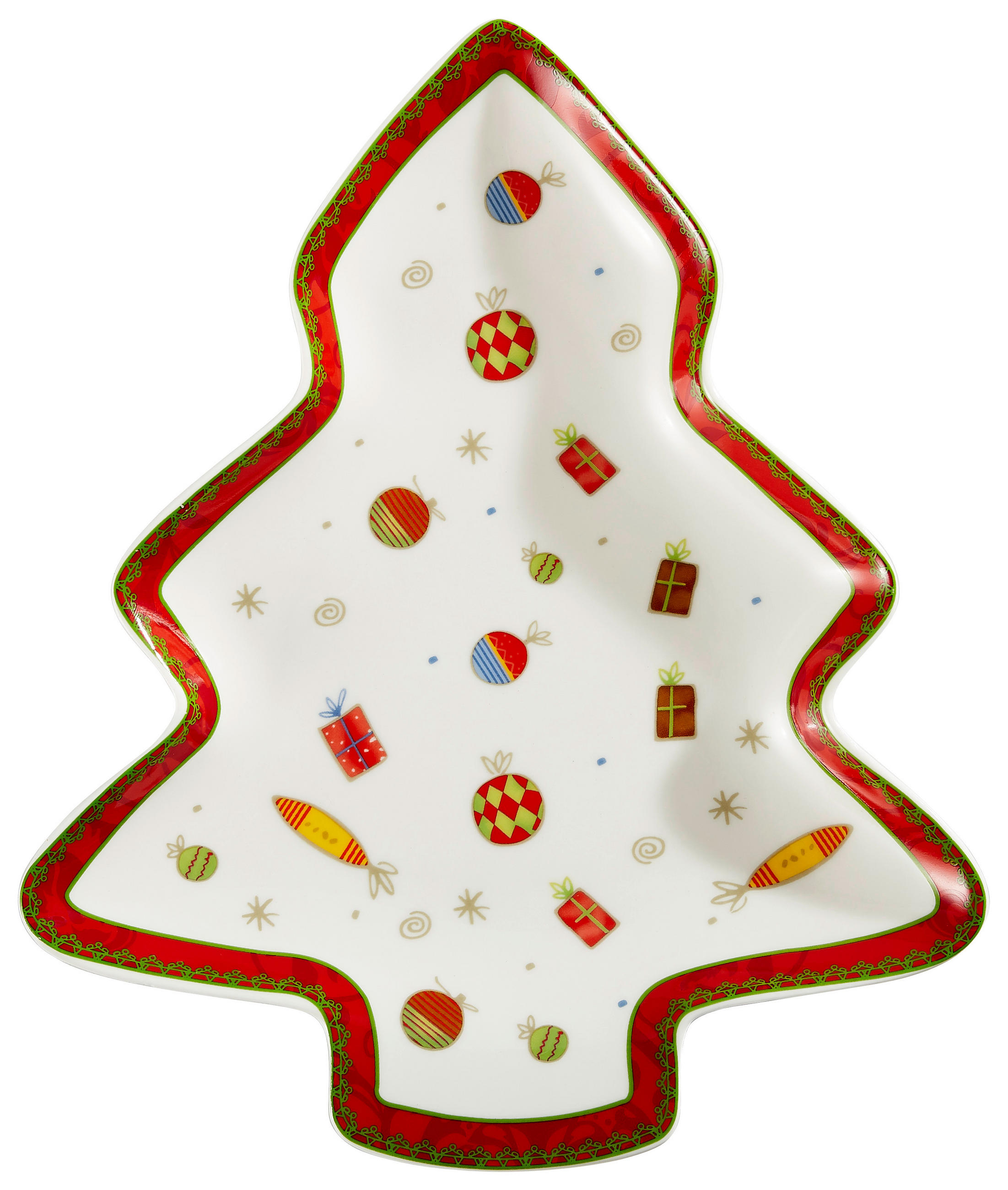 SERVÍROVACIA TÁCKA    - viacfarebná, Basics, keramika (23cm) - X-Mas