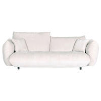 BIG SOFFA i plysch vit  - vit/svart, Klassisk, textil/plast (240/78/107cm) - MID.YOU