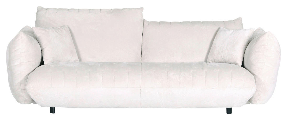 BIG SOFFA i plysch vit  - vit/svart, Klassisk, textil/plast (240/78/107cm) - MID.YOU