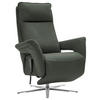 RELAXSESSEL in Leder Dunkelgrün  - Dunkelgrün/Edelstahlfarben, Design, Leder/Metall (79-83/116/87-176cm) - Valdera