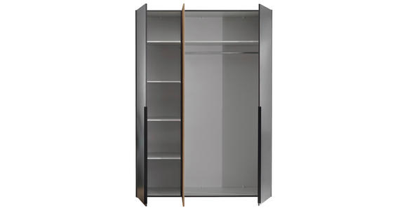 KLEIDERSCHRANK in Graphitfarben, Eichefarben - Eichefarben/Schwarz, KONVENTIONELL, Holzwerkstoff/Kunststoff (150/210/53cm) - Carryhome
