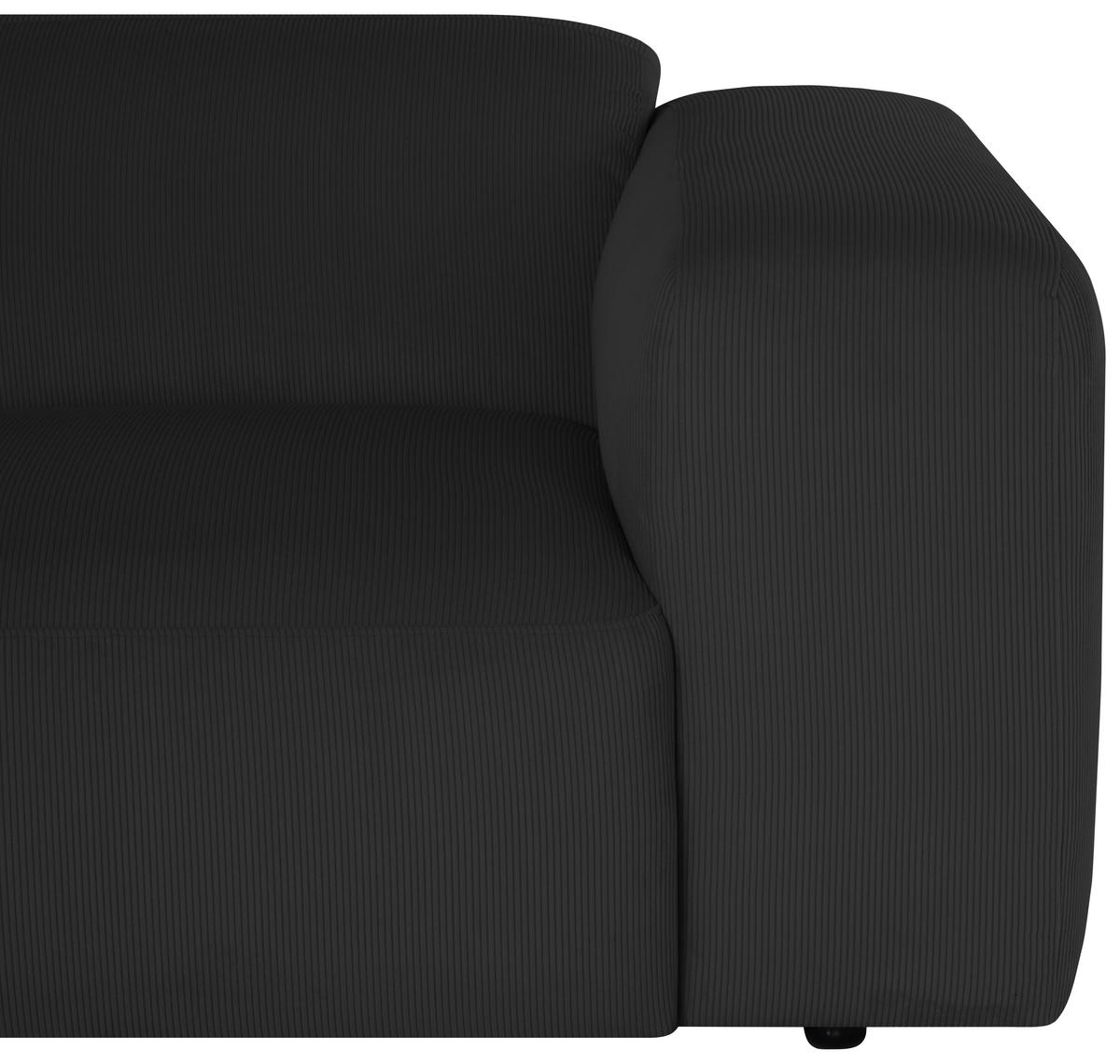ECKSOFA in Cord Anthrazit  170/252 cm  - Anthrazit/Schwarz, Design, Kunststoff/Textil (170/252cm) - MID.YOU