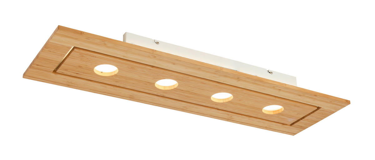 LED-DECKENLEUCHTE 100,5/30,5/6 cm   - Naturfarben/Weiß, KONVENTIONELL, Naturmaterialien/Kunststoff (100,5/30,5/6cm) - Novel