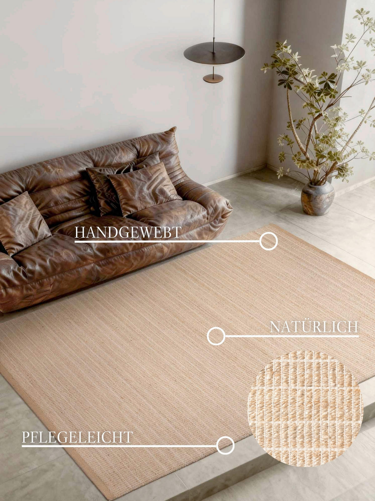 JUTETEPPICH 120/170 cm 1829 Goldbraun rechteckig  - Goldbraun, Basics, Textil (120/170cm) - Villeroy & Boch
