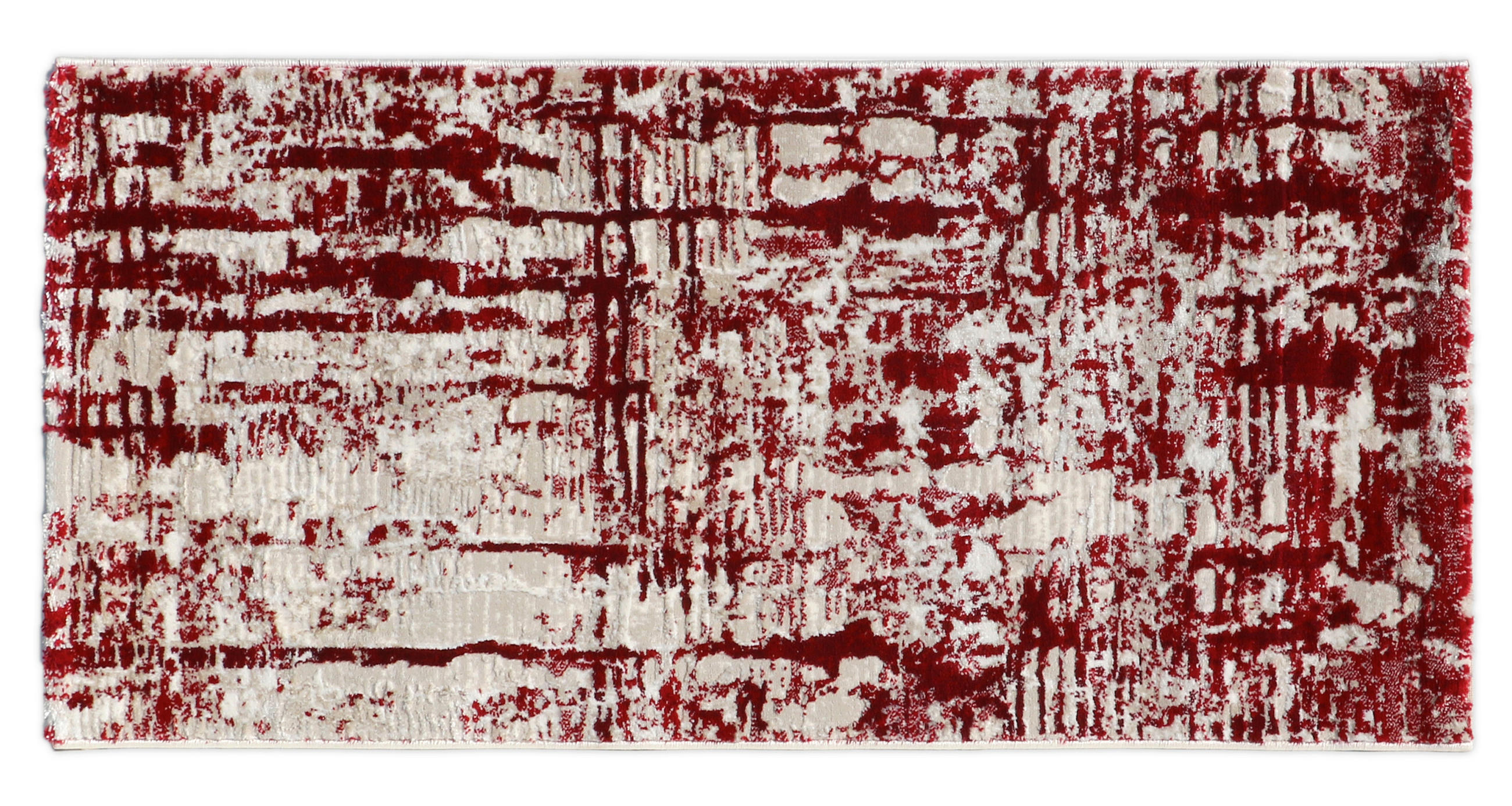 NAPLOCHO TKANÝ KOBEREC, 200/290 cm červená, bílá, béžová - bílá/béžová, Basics, textil (200/290cm)