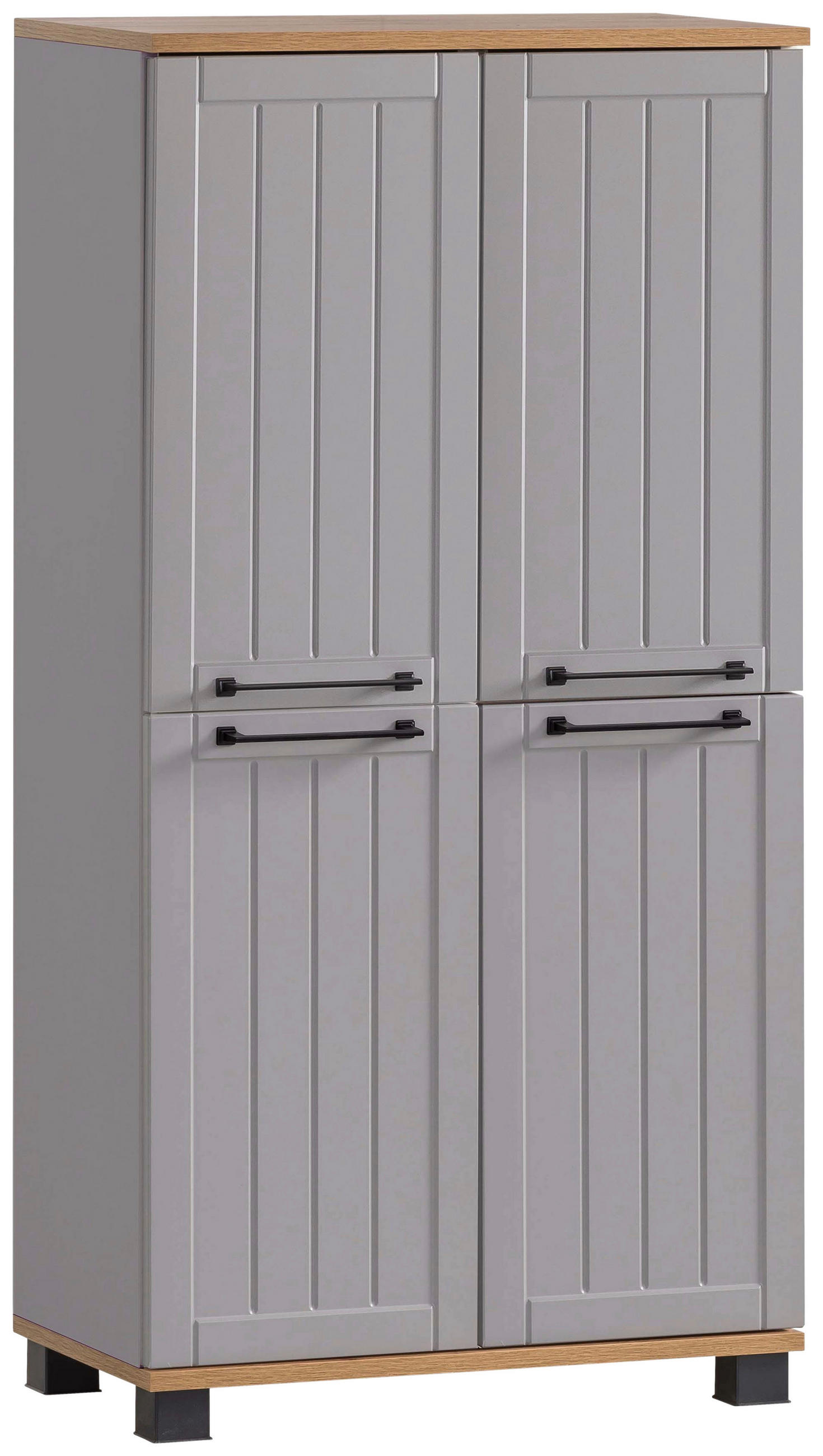 HIGHBOARD Jelda 59,8/116,9/32,6 cm  - Platinfarben/Eichefarben, MODERN, Holzwerkstoff/Kunststoff (59,8/116,9/32,6cm) - Stylife