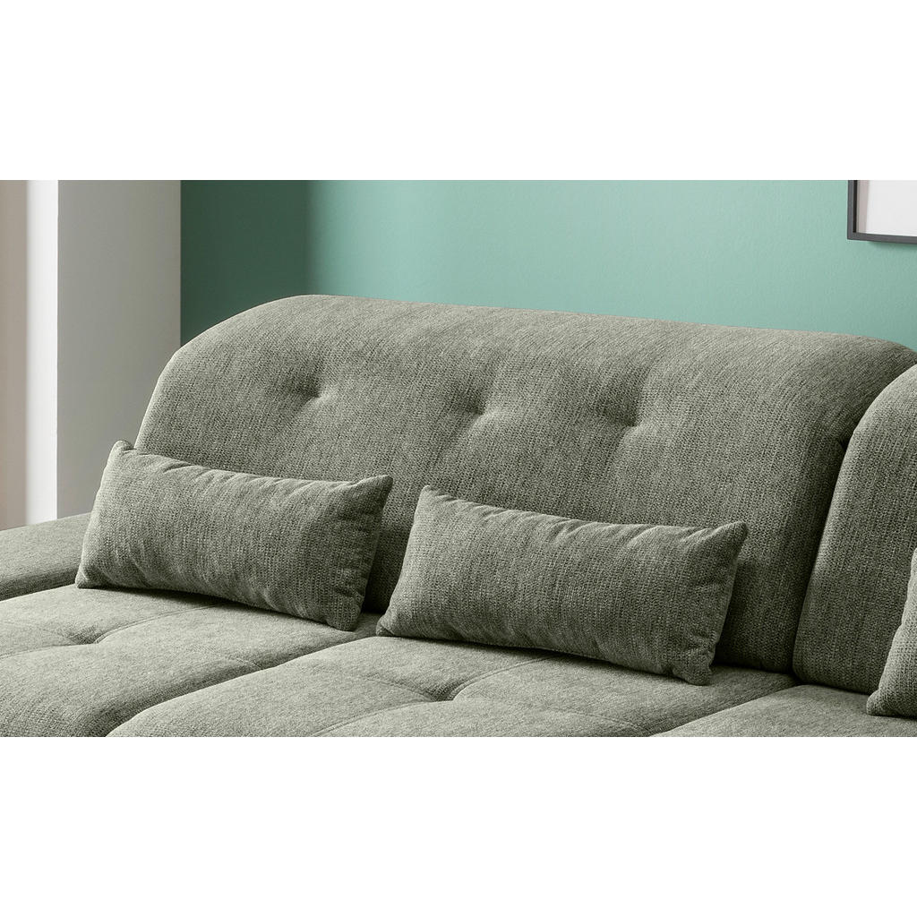 Thumbnail - Livetastic Ecksofa, Dunkelgrün, Textil, Uni, 5-Sitzer, Füllung: Schaumstoff, Ottomane rechts, L-Form, 280x254 cm, Made i...