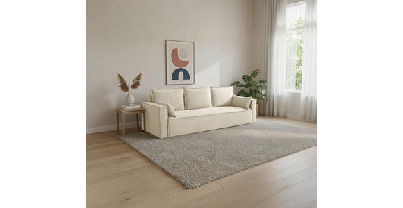 SCHLAFSOFA  in Cord Creme  - Creme/Schwarz, Design, Textil (232/85/92cm) - Xora