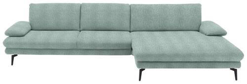 ECKSOFA in Chenille Mintgrün  310/180 cm  - Schwarz/Mintgrün, Design, Textil/Metall (310/180cm) - Dieter Knoll