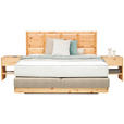 BOXSPRINGBETT 180/200 cm  in Zirbelkieferfarben, Beige  - Zirbelkieferfarben/Beige, Natur, Holz/Textil (180/200cm) - Valnatura