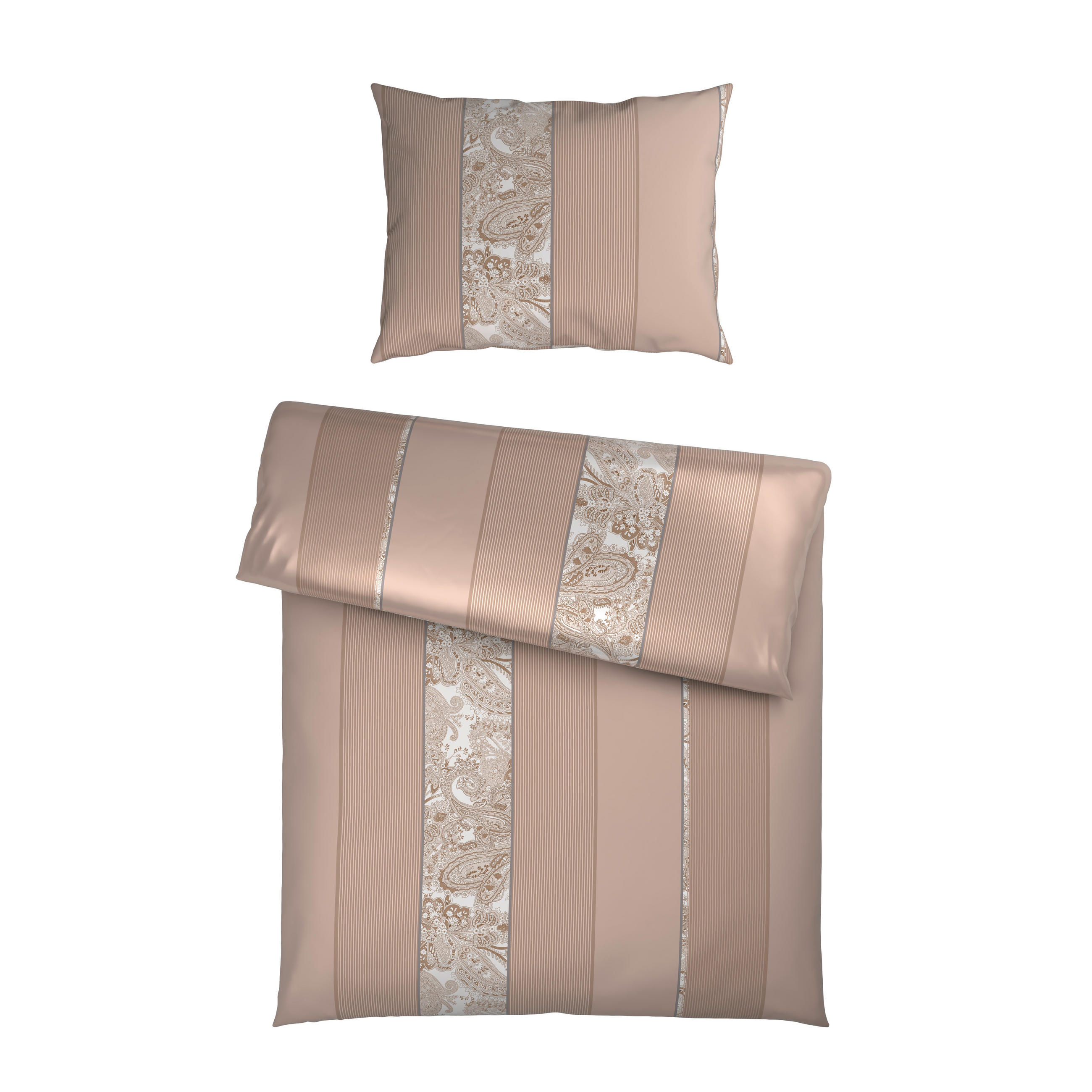 BETTWÄSCHE STRIPES DK Satin 140/200 cm  - Beige, Design, Textil (140cm) - Dieter Knoll