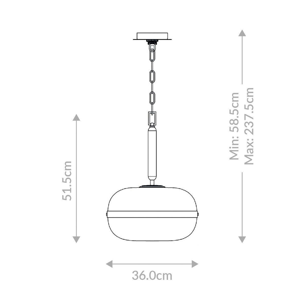 PENDELLEUCHTE 36/58,5 cm    - Messingfarben, Konventionell, Glas/Metall (36/58,5cm) - Elstead Lighting