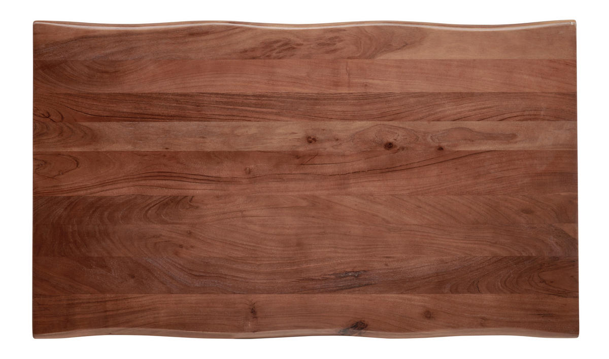 ESSTISCH 160/90/76 cm Echtholz  Holz, Metall gastro- und objekttauglich rechteckig Schwarz, Akaziefarben, Walnussfarben  - Walnussfarben/Schwarz, MODERN, Holz/Metall (160/90/76cm) - P & B
