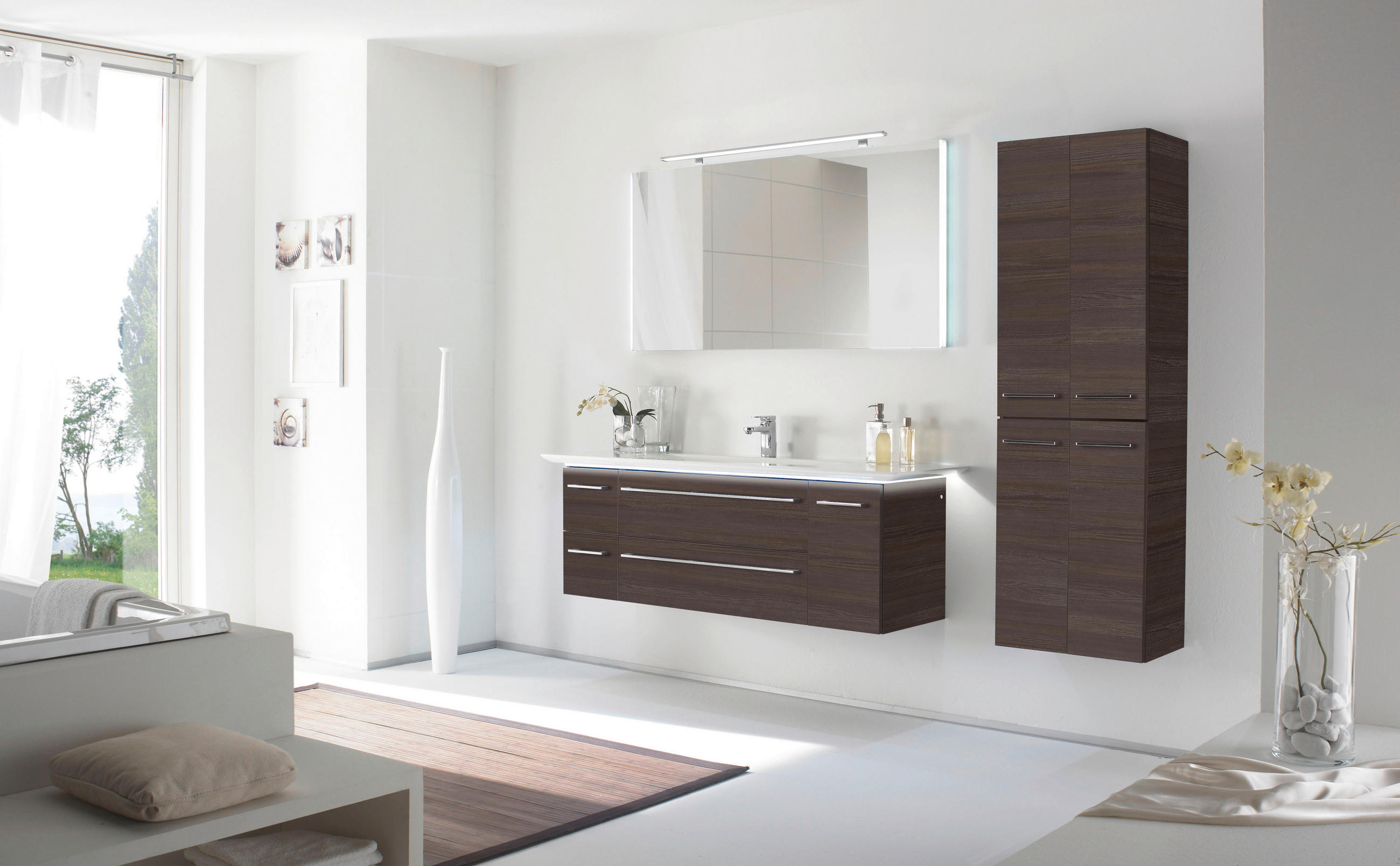 BADEZIMMER  in  - Dunkelbraun/Weiß, Design, Glas/Keramik - Leonardo Living