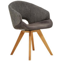 ARMLEHNSTUHL  in  - Eichefarben/Creme, Design, Holz/Textil (58/83/59cm) - Linea Natura