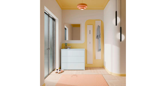 KOMMODE , 95/83/42 cm, 3 Schublade(n)  - Silberfarben/Hellgrau, Trend, Holzwerkstoff/Kunststoff (95/83/42cm) - Carryhome