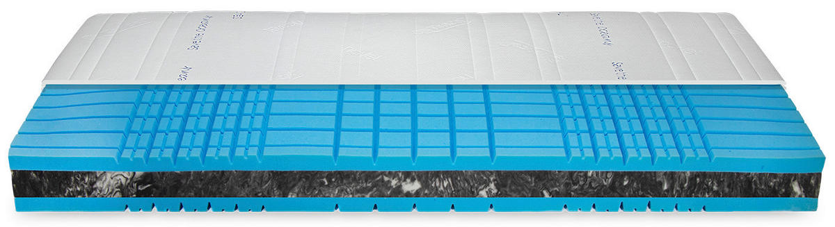 TASCHENFEDERKERNMATRATZE Emotion S60 Hybrid 90/200 cm Höhe ca. 21 cm  - Weiß, Basics, Textil (90/200cm) - Novel