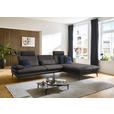 ECKSOFA in Echtleder Grau  308/195 cm  - Schwarz/Grau, Design, Leder/Metall (308/195cm) - Dieter Knoll