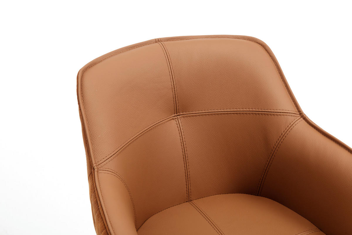 ARMLEHNSTUHL  Sitzfläche 180° drehbar, automatische Rückholfunktion Mikrofaser Echtleder  - Schwarz/Braun, MODERN, Leder/Textil (59/82/62cm) - MID.YOU