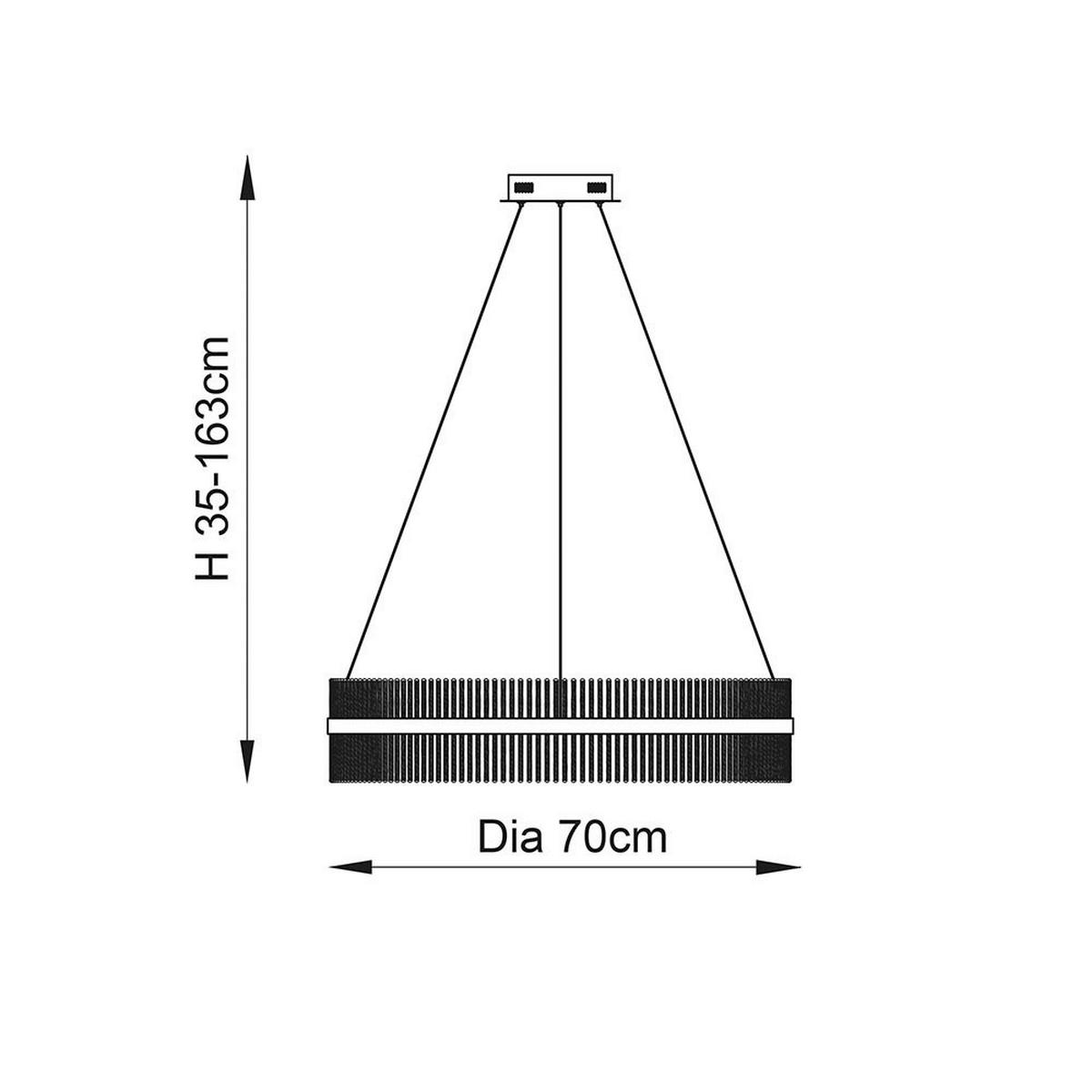 PENDELLEUCHTE Endon Adriel 70/35-163 cm   - Chromfarben, KONVENTIONELL, Metall (70/35-163cm) - ENDON