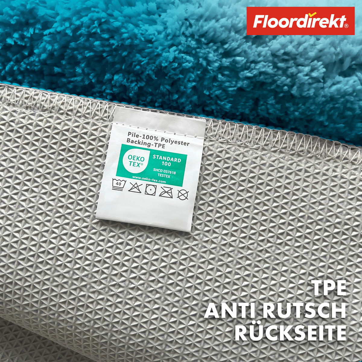 BADEMATTE Maris Türkis 50/80 cm  - Türkis, Basics, Kunststoff/Textil (50/80cm) - Floordirekt