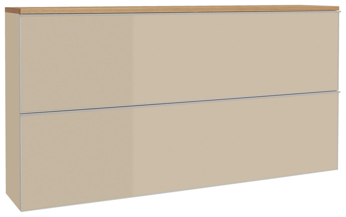 SCHUHKIPPER  in 160/83/31 cm  - Sandfarben/Eichefarben, Design, Glas/Holz (160/83/31cm)