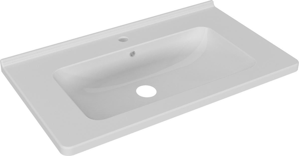 BADEZIMMER 3-teilig  in  - Weiß Hochglanz/Anthrazit, MODERN, Glas/Keramik (80/114/45cm) - MID.YOU