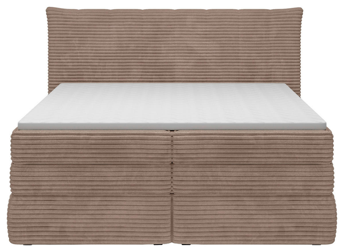BOXSPRINGBETT 180/200 cm  in Hellbraun  - Hellbraun/Schwarz, Design, Kunststoff/Textil (180/200cm) - Chameo