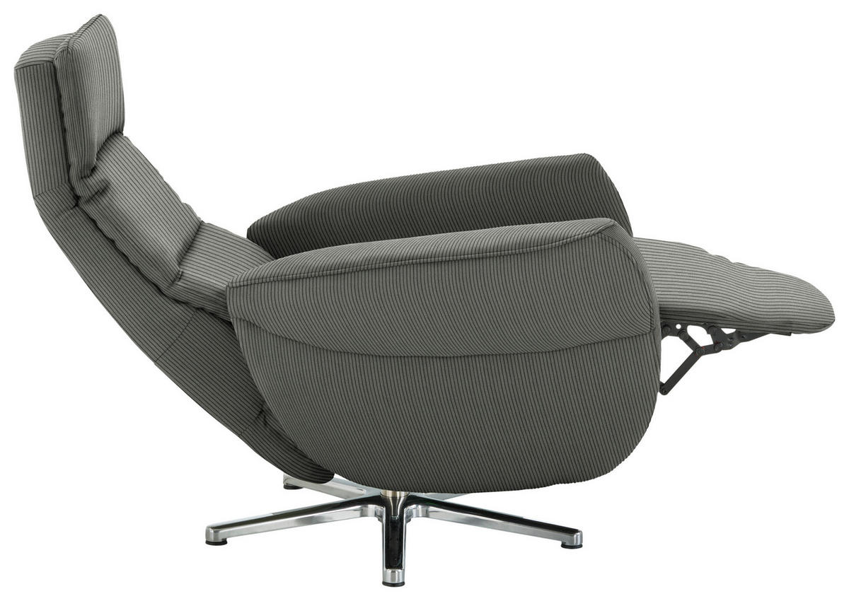 RELAXSESSEL in Textil Grau  - Chromfarben/Grau, Design, Textil/Metall (78/113/83cm) - Beldomo Speed