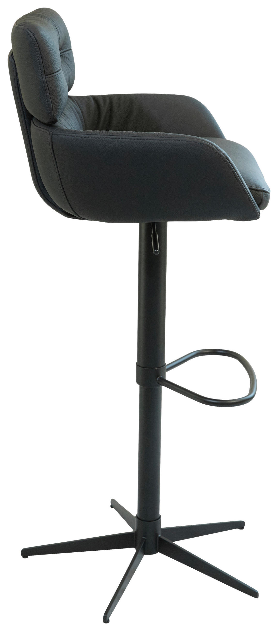 BARPALL i svart  - svart, Design, metall/läder (54/105/53cm) - Dieter Knoll