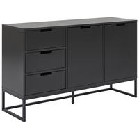 KOMODA, črna, antracit  - črna/antracit, Design, kovina/leseni material (136/79/40cm) - MID.YOU