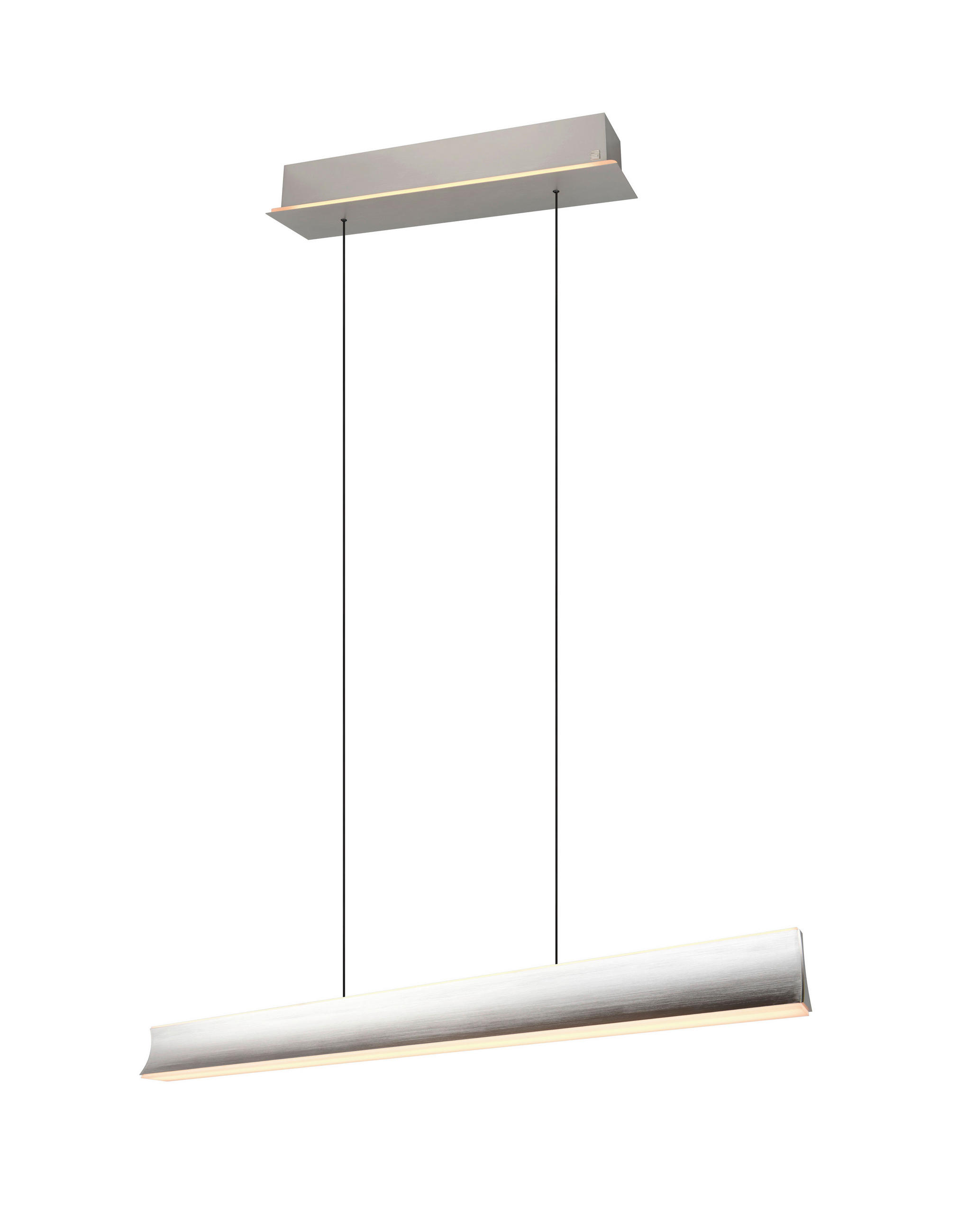 LED-HÄNGELEUCHTE 115,5/14/200 cm    - Weiß/Nickelfarben, Design, Kunststoff/Metall (115,5/14/200cm) - Cinque