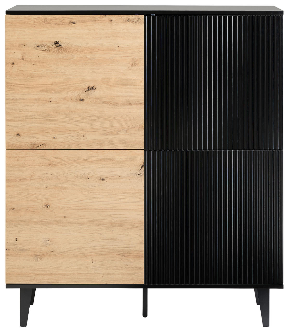 HIGHBOARD  in 106,5/126/40 cm  - Schwarz/Eiche Artisan, Design, Holzwerkstoff/Metall (106,5/126/40cm) - Xora