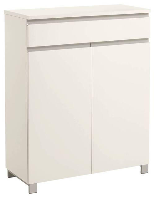 SCHUHSCHRANK 84/108/37 cm  - Silberfarben/Weiß, Design, Holzwerkstoff/Metall (84/108/37cm)